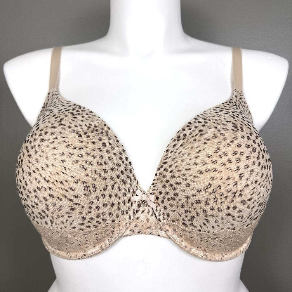 Victoria's Secret Lined Perfect Coverage Bra 36DDD Underwire Animal Multiway